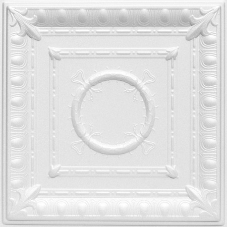 Romanesque Wreath 20-in X 20-in 8-Pack Plain White Textured Surface-mount Ceiling Tile, 8PK